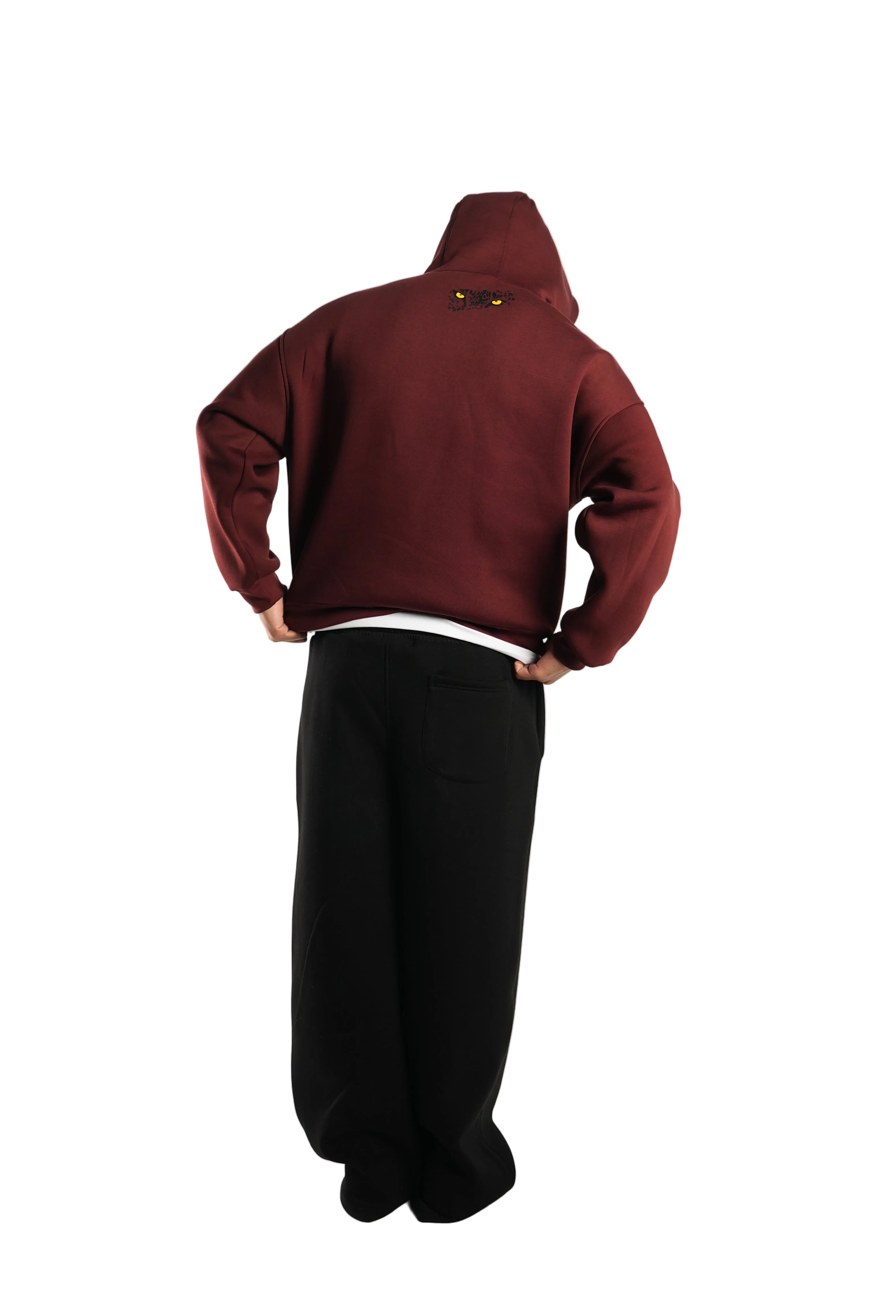 CHEETAH BURGUNDY HOODIE